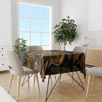 New Zealand Tuatara Tablecloth Aotearoa Maori Clematis Flowers - Gold LT14 - Polynesian Pride