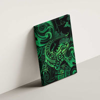 New Zealand Tuatara Canvas Wall Art Aotearoa Maori Clematis Flowers - Green LT14 - Polynesian Pride