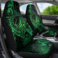 New Zealand Tuatara Car Seat Cover Aotearoa Maori Clematis Flowers - Green
