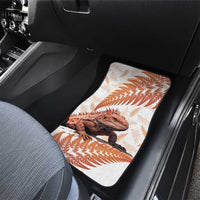 Red New Zealand Tuatara Car Mats Aotearoa Sphenodon Punctatus Silver Fern LT14 - Polynesian Pride