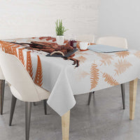 Red New Zealand Tuatara Tablecloth Aotearoa Sphenodon Punctatus Silver Fern LT14 - Polynesian Pride