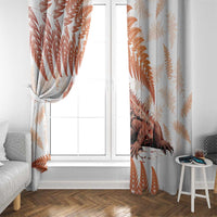 Red New Zealand Tuatara Window Curtain Aotearoa Sphenodon Punctatus Silver Fern LT14 - Polynesian Pride