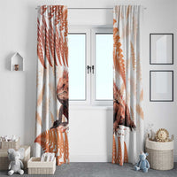 Red New Zealand Tuatara Window Curtain Aotearoa Sphenodon Punctatus Silver Fern LT14 - Polynesian Pride