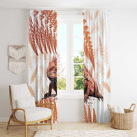 Red New Zealand Tuatara Window Curtain Aotearoa Sphenodon Punctatus Silver Fern LT14 - Polynesian Pride