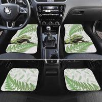 Green New Zealand Tuatara Car Mats Aotearoa Sphenodon Punctatus Silver Fern LT14 Set 4pcs Green - Polynesian Pride