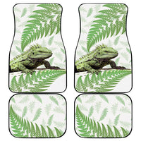 Green New Zealand Tuatara Car Mats Aotearoa Sphenodon Punctatus Silver Fern LT14 - Polynesian Pride