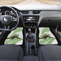 Green New Zealand Tuatara Car Mats Aotearoa Sphenodon Punctatus Silver Fern LT14 Set 2pcs - Front Green - Polynesian Pride