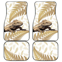 Gold New Zealand Tuatara Car Mats Aotearoa Sphenodon Punctatus Silver Fern LT14 - Polynesian Pride