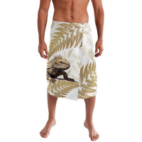 Gold New Zealand Tuatara Lavalava Aotearoa Sphenodon Punctatus Silver Fern LT14 Gold - Polynesian Pride