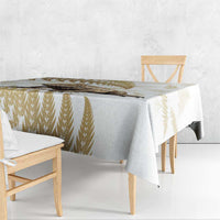 Gold New Zealand Tuatara Tablecloth Aotearoa Sphenodon Punctatus Silver Fern LT14 - Polynesian Pride