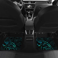 New Zealand Skink Car Mats Aotearoa Maori Mix Paua Shell LT14 Set 2pcs - Back Blue - Polynesian Pride