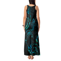 New Zealand Skink Tank Maxi Dress Aotearoa Maori Mix Paua Shell LT14 - Polynesian Pride