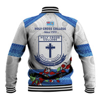 Fiji Holy Cross College Baseball Jacket Happy 50th Anniversary Fijian Tagimoucia Tapa Pattern LT14 - Polynesian Pride