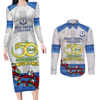personalised-fiji-holy-cross-college-couples-matching-long-sleeve-bodycon-dress-and-long-sleeve-button-shirts-happy-50th-anniversary-fijian-tagimoucia-tapa-pattern