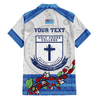 personalised-fiji-holy-cross-college-family-matching-off-shoulder-short-dress-and-hawaiian-shirt-happy-50th-anniversary-fijian-tagimoucia-tapa-pattern