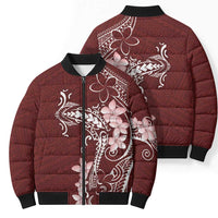 Oxblood Hawaii Bomber Puffer Jacket Hammerhead Shark Tattoo Curve Polynesian - Polynesian Pride