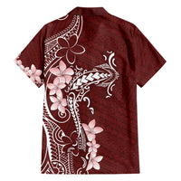Oxblood Hawaii Family Matching Summer Maxi Dress and Hawaiian Shirt Hammerhead Shark Tattoo Curve Polynesian - Polynesian Pride