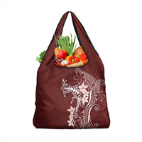 Oxblood Hawaii Grocery Bag Hammerhead Shark Tattoo Curve Polynesian LT14 1-pack One Size Oxblood - Polynesian Pride