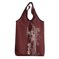 Oxblood Hawaii Grocery Bag Hammerhead Shark Tattoo Curve Polynesian LT14 - Polynesian Pride