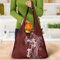 Oxblood Hawaii Grocery Bag Hammerhead Shark Tattoo Curve Polynesian LT14 - Polynesian Pride