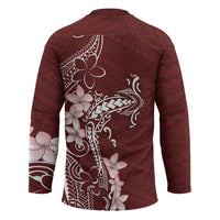 Oxblood Hawaii Hockey Jersey Hammerhead Shark Tattoo Curve Polynesian LT14 - Polynesian Pride