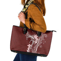 Oxblood Hawaii Leather Tote Bag Hammerhead Shark Tattoo Curve Polynesian LT14 Oxblood - Polynesian Pride