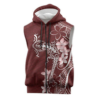 Oxblood Hawaii Sleeveless Zip Hoodie Hammerhead Shark Tattoo Curve Polynesian LT14 Oxblood - Polynesian Pride