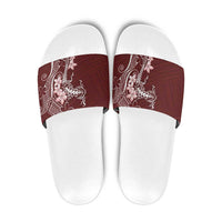 Oxblood Hawaii Slide Sandals Hammerhead Shark Tattoo Curve Polynesian LT14 Oxblood - Polynesian Pride