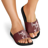 Oxblood Hawaii Slide Sandals Hammerhead Shark Tattoo Curve Polynesian LT14 - Polynesian Pride
