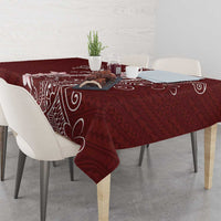 Oxblood Hawaii Tablecloth Hammerhead Shark Tattoo Curve Polynesian LT14 - Polynesian Pride