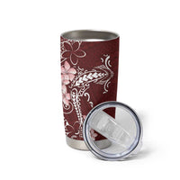 Oxblood Hawaii Tumbler Cup Hammerhead Shark Tattoo Curve Polynesian - Polynesian Pride