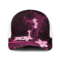 Pink Hawaii Baseball Net Cap Hammerhead Shark Tattoo Curve Polynesian LT14 One Size White Pink - Polynesian Pride