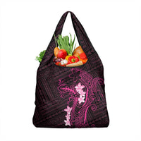 Pink Hawaii Grocery Bag Hammerhead Shark Tattoo Curve Polynesian LT14 1-pack One Size Pink - Polynesian Pride