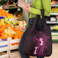 Pink Hawaii Grocery Bag Hammerhead Shark Tattoo Curve Polynesian LT14 - Polynesian Pride