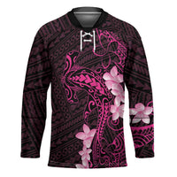 Pink Hawaii Hockey Jersey Hammerhead Shark Tattoo Curve Polynesian LT14 Unisex Pink - Polynesian Pride