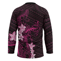 Pink Hawaii Hockey Jersey Hammerhead Shark Tattoo Curve Polynesian LT14 - Polynesian Pride