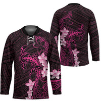 Pink Hawaii Hockey Jersey Hammerhead Shark Tattoo Curve Polynesian LT14 - Polynesian Pride