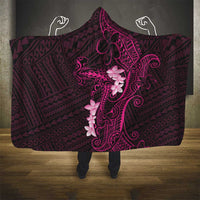 Pink Hawaii Hooded Blanket Hammerhead Shark Tattoo Curve Polynesian - Polynesian Pride