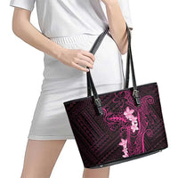 Pink Hawaii Leather Tote Bag Hammerhead Shark Tattoo Curve Polynesian LT14 - Polynesian Pride