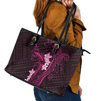 Pink Hawaii Leather Tote Bag Hammerhead Shark Tattoo Curve Polynesian LT14 - Polynesian Pride