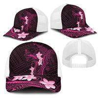 Pink Hawaii Mesh Trucker Cap Hammerhead Shark Tattoo Curve Polynesian LT14 - Polynesian Pride