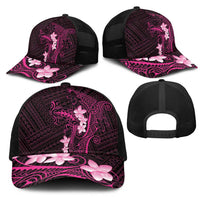 Pink Hawaii Mesh Trucker Cap Hammerhead Shark Tattoo Curve Polynesian LT14 - Polynesian Pride