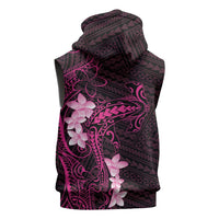 Pink Hawaii Sleeveless Zip Hoodie Hammerhead Shark Tattoo Curve Polynesian LT14 - Polynesian Pride