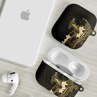 Black and Gold Hawaii AirPods Case Hammerhead Shark Tattoo Curve Polynesian LT14 - Polynesian Pride