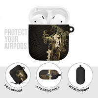 Black and Gold Hawaii AirPods Case Hammerhead Shark Tattoo Curve Polynesian LT14 - Polynesian Pride