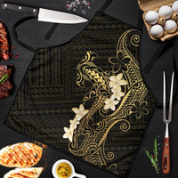 Black and Gold Hawaii Apron Hammerhead Shark Tattoo Curve Polynesian - Polynesian Pride