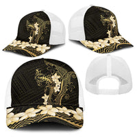 Black and Gold Hawaii Baseball Net Cap Hammerhead Shark Tattoo Curve Polynesian LT14 - Polynesian Pride