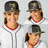 Black and Gold Hawaii Baseball Net Cap Hammerhead Shark Tattoo Curve Polynesian LT14 - Polynesian Pride