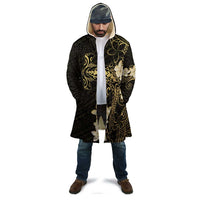 Black and Gold Hawaii Cloak Hammerhead Shark Tattoo Curve Polynesian - Polynesian Pride