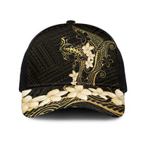 Black and Gold Hawaii Mesh Trucker Cap Hammerhead Shark Tattoo Curve Polynesian LT14 One Size Black Black - Polynesian Pride